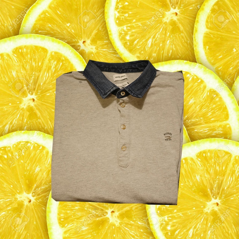 Diesel Polo With Denim Collar